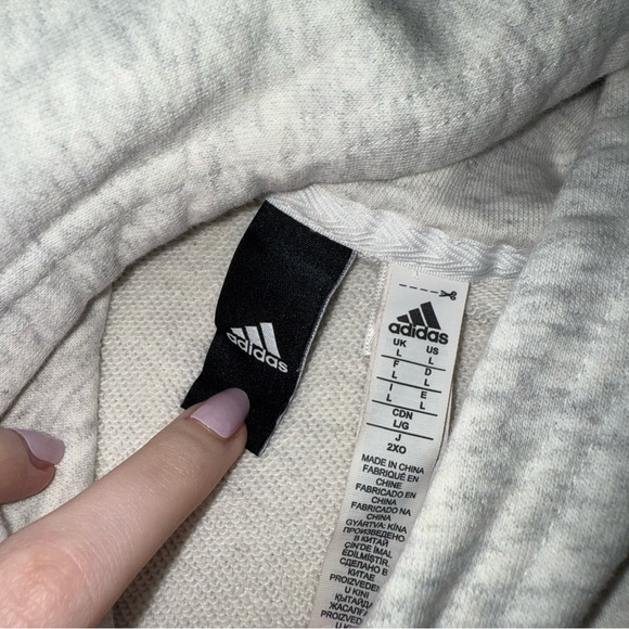 Adidas - Heathered Cream Hoodie - Large - Picture 3 of 3
